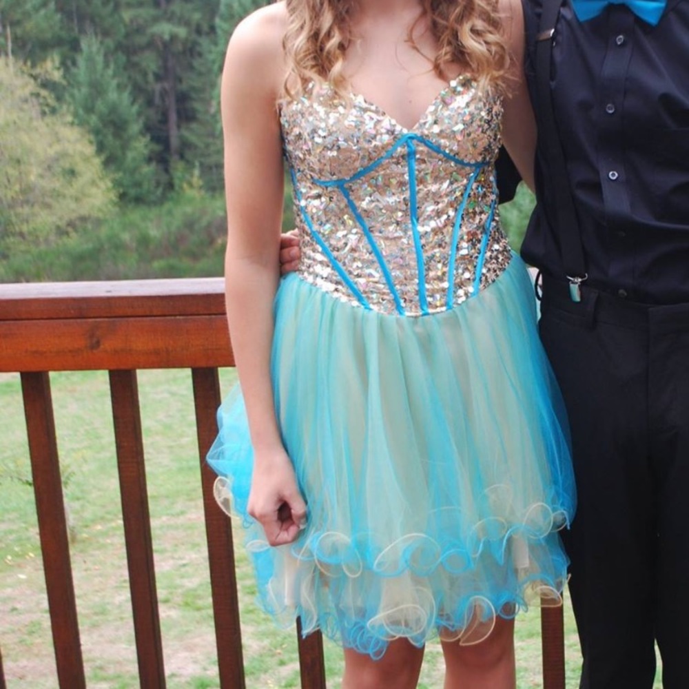 Blue homecoming dress